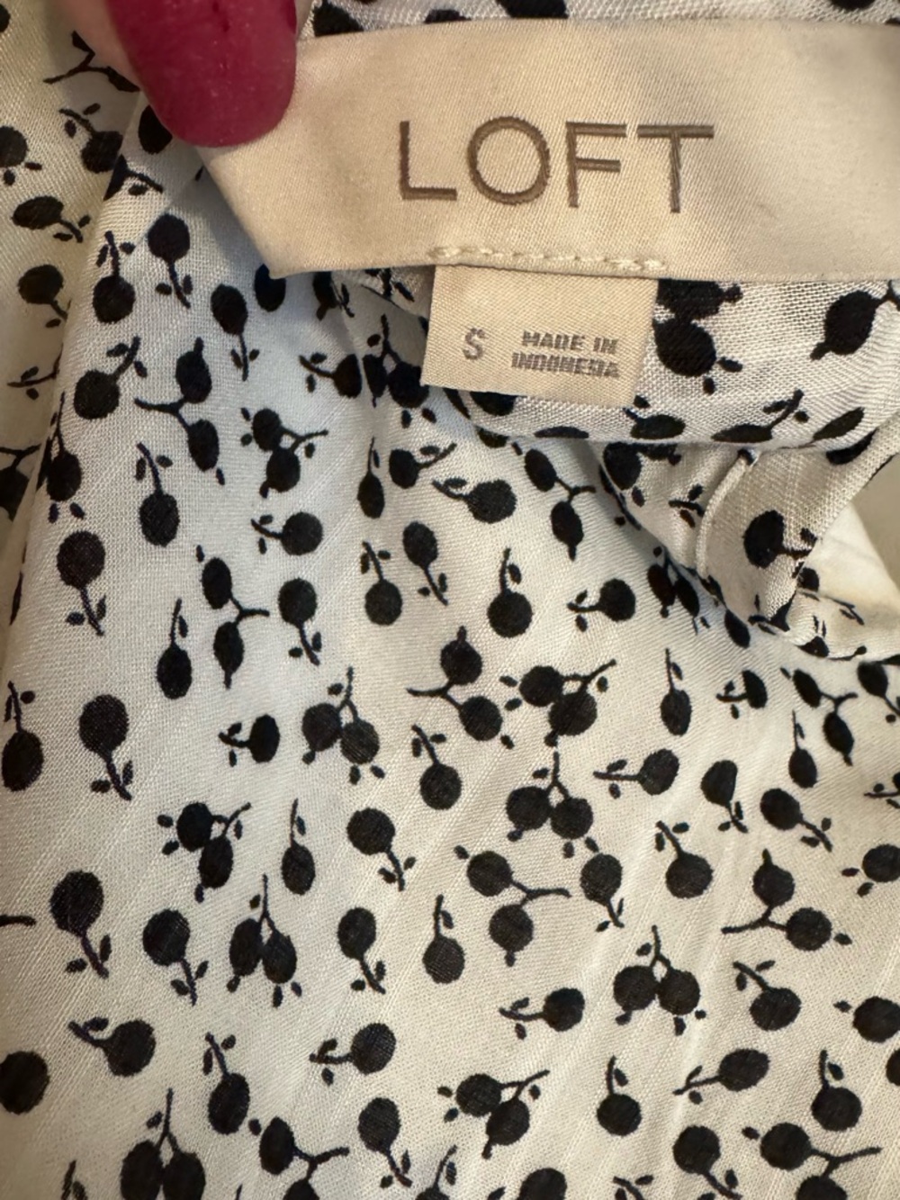 NWT ANN TAYLOR LOFT White/Black Dot Print Sleeveless Top SMALL    #11 - Picture 7 of 8